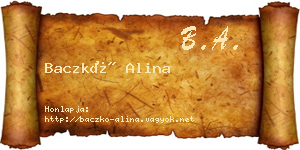 Baczkó Alina névjegykártya